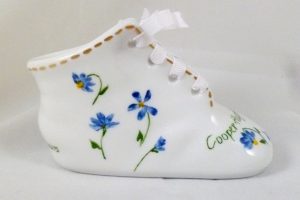 Celebrate Life 18 hand painted & personalized porcelain baby shoe