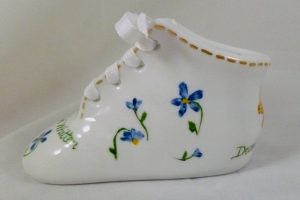 Celebrate Life 18 hand painted & personalized porcelain baby shoe