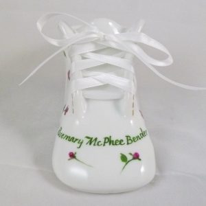 Celebrate Life 18 hand painted & personalized porcelain baby shoe