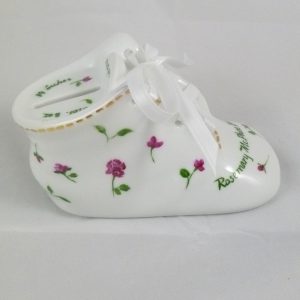 Celebrate Life 18 hand painted & personalized porcelain baby shoe