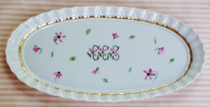 hand painted personalized porcelain birthday tray