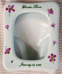 hand painted personalized porcelain picture frame