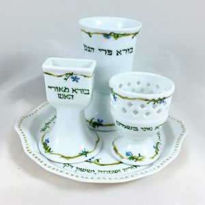 hand painted personalized porcelain judaica, Havdalah Set