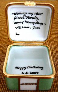 hand painted personalized porcelain birthday box