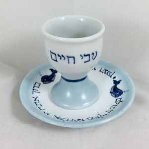 Celebrate Life 18 hand painted & personalized porcelain miniature kiddush cup set