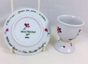 Celebrate Life 18 hand painted & personalized porcelain miniature Kiddush Cup Set