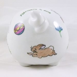 Celebrate Life 18 hand painted & personalized piggy bank of porcelain