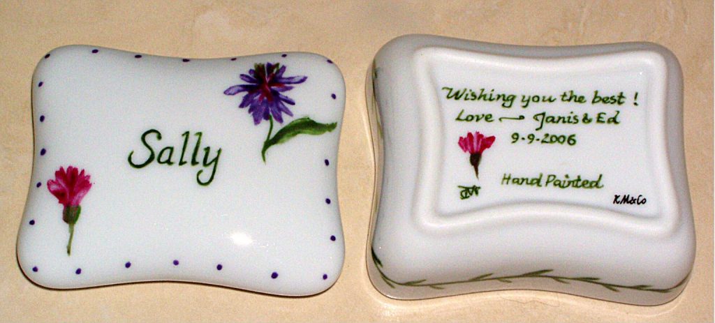 Celebrate Life 18 hand painted & personalized porcelain box