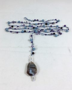 Celebrate Life 18 hand woven custom necklaces and wrap bracelets with semi precious stone beads, with spiritual meaning, personalized and based on gematria and numerology